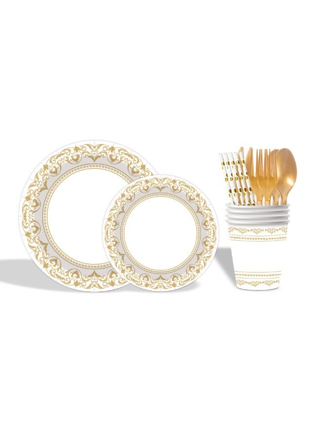 عالم البالونات طقم أدوات مائدة للحفلات مكون من 80 قطعة، طقم أدوات مائدة للاستخدام مرة واحدة يتضمن أطباقًا وأكوابًا وقشات ومناديل وملاعق وشوك وسكاكين، مناسب لحفلات العائلة والمناسبات المختلفة (مستلزمات حفلات أعياد الميلاد لـ 10 ضيوف). - Image 4